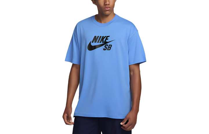 Nike Nike SB T Shirts Men's Blue Crew Neck Moderate Straight Fit
