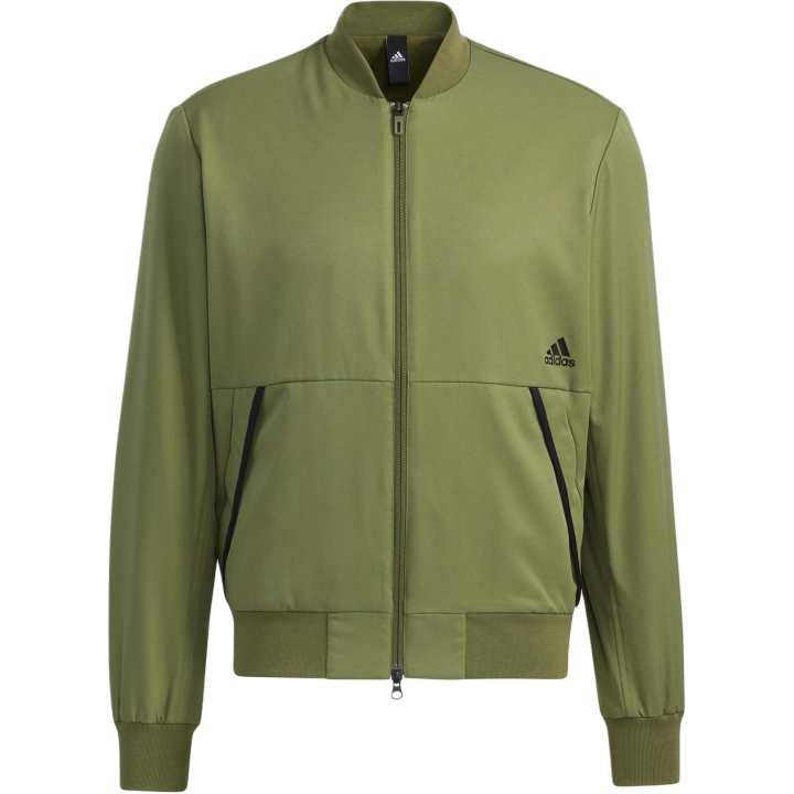 Adidas Adidas Logo Printed Pattern Zippers Fleece Lined Thermal Pilot Jackets & Coats Men's Green
