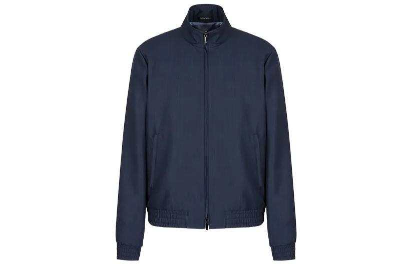 EMPORIO ARMANI Jackets Men's Navy Blue Stand Collar Moderate