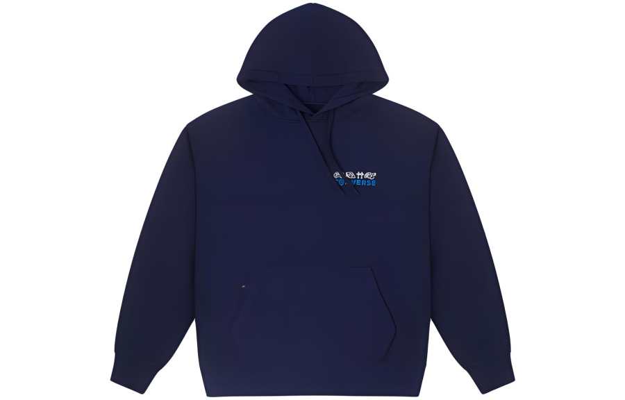Converse Converse Sweatshirts Unisex Marine Blue Hooded Moderate Regular