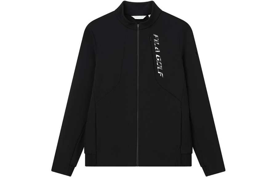 FILA Jackets Men's Black Stand Collar Moderate Workwear