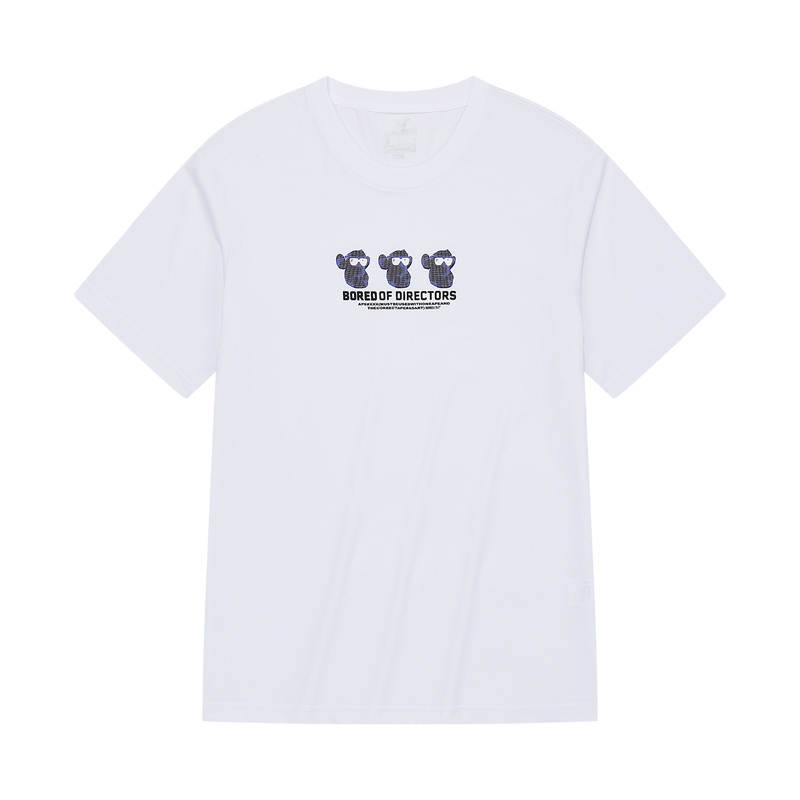 361° T Shirts Men's White Crew Neck Moderate Straight Fit