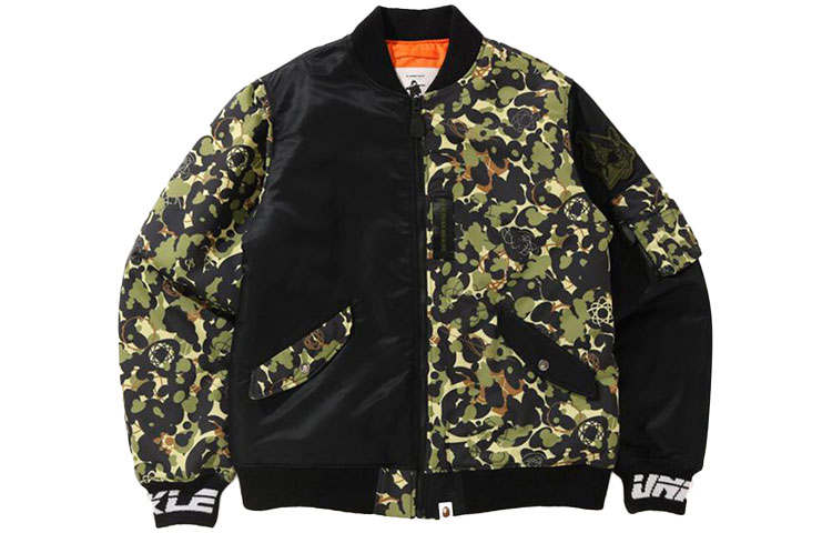 A BATHING APE Bape X Unkle Mwa Camo MA 1 Jacket