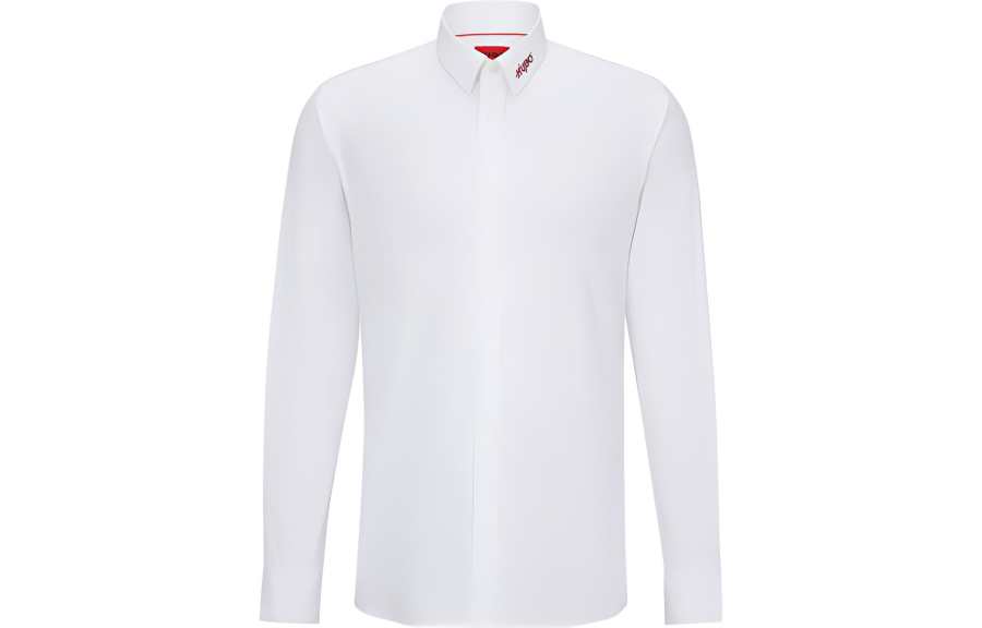 HUGO BOSS Shirts Men's White Lapel Moderate Other