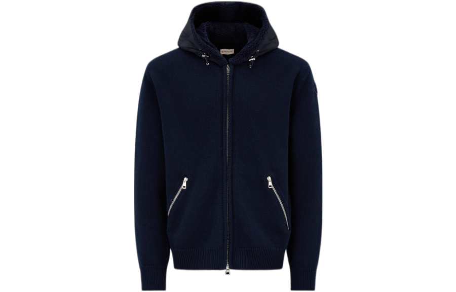 Moncler Jackets Men's Marine Blue Hooded Moderate Other