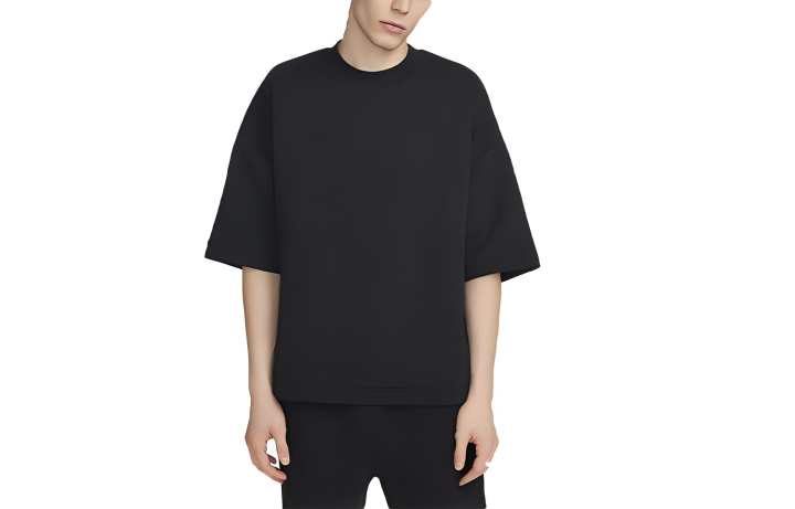Nike Nike T Shirts Men's Black Crew Neck Moderate Straight Fit