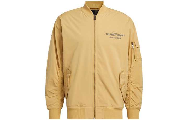 Adidas Adidas Jackets Men's Khaki Stand Collar Moderate Pilot