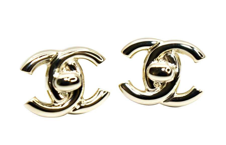 CHANEL Chanel 1997s Turnlock Logo clip-on earrings