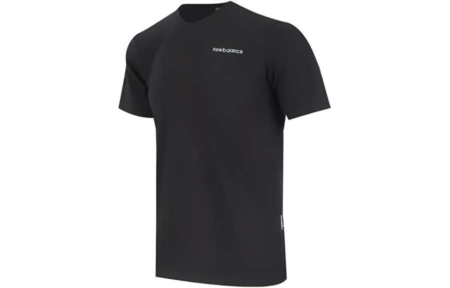New Balance New Balance T Shirts Men's Black Crew Neck Moderate Straight Fit