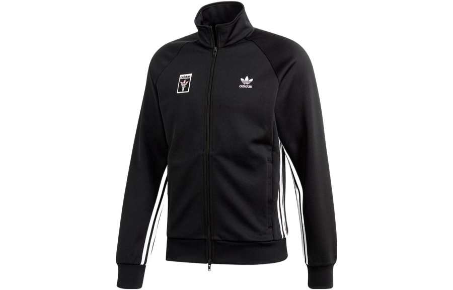 Adidas Originals Jackets Men's Black Stand Collar Moderate Other