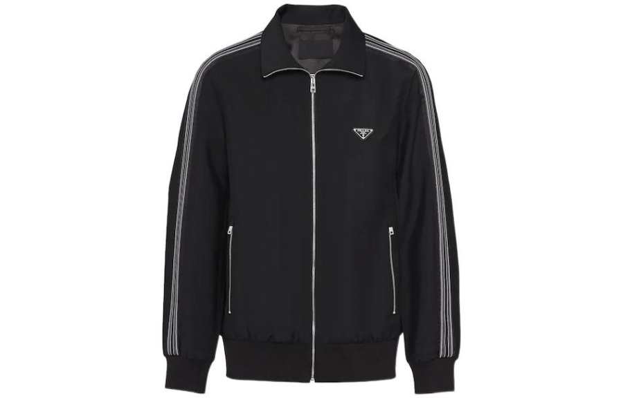 PRADA PRADA Jackets Men's Black Stand Collar Moderate Other