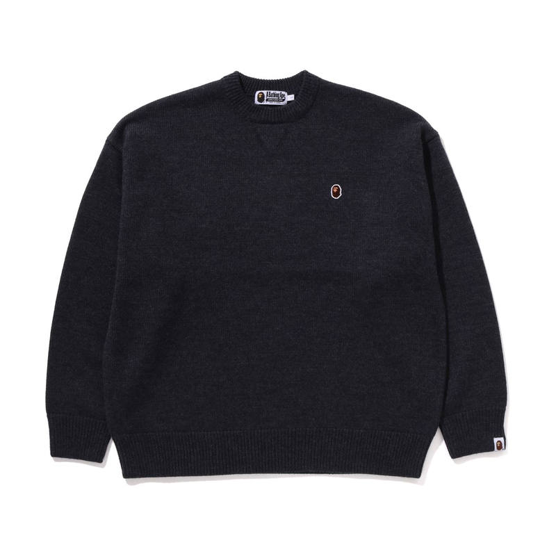 A BATHING APE Knitwear Men's Charcoal Gray CCX Crew Neck Moderate