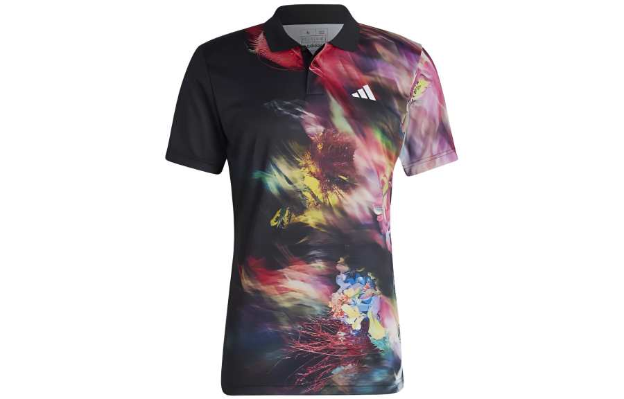 Adidas Adidas Polo Shirts Men's Black Polo Collar Moderate Straight Fit