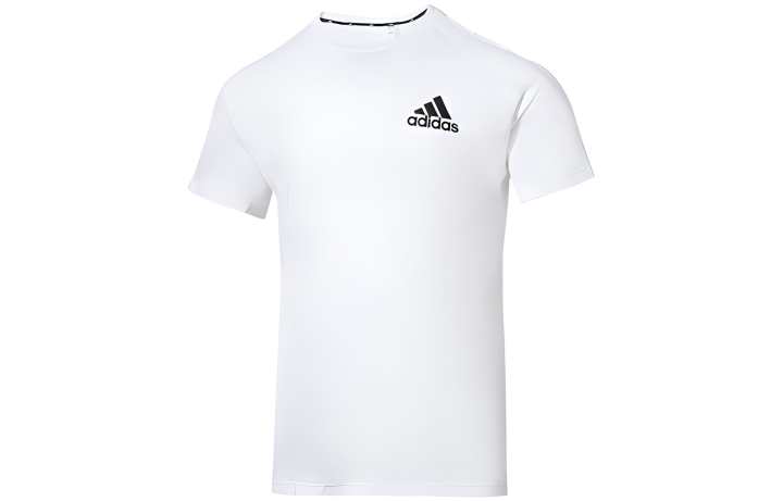 Adidas Adidas T Shirts Men's White Crew Neck Moderate Straight Fit