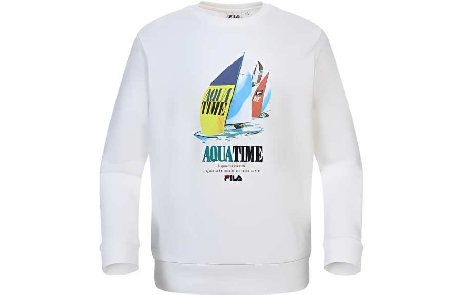 FILA Sweatshirts Men's White Crew Neck Moderate Regular