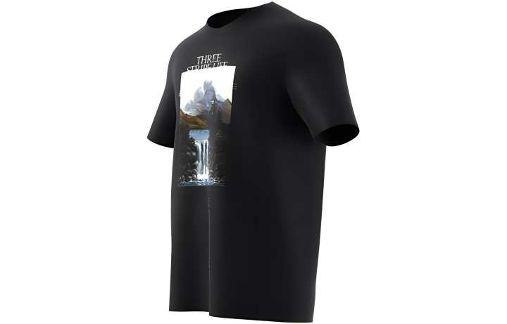 Adidas Adidas Set in Sleeve T Shirt Men's Black
