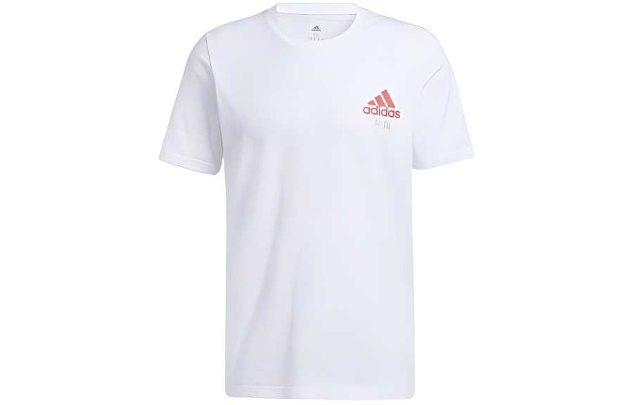 Adidas Adidas T Shirts Men's White Crew Neck Moderate Straight Fit