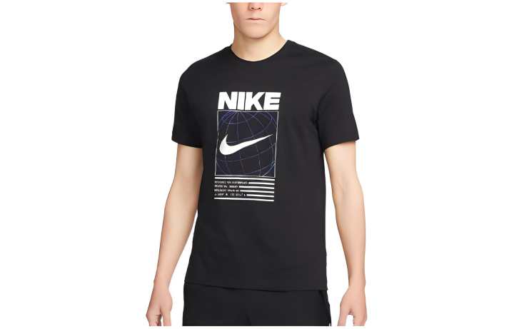 Nike Nike T Shirts Men's Black Crew Neck Moderate Straight Fit