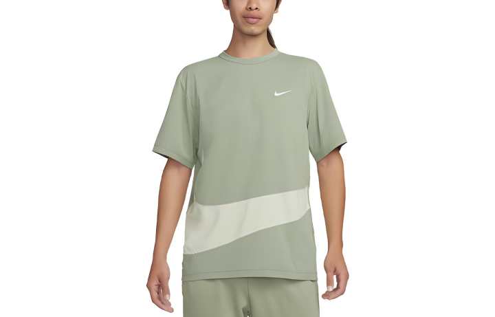 Nike Nike T Shirts Men's Oil Green Crew Neck Moderate Straight Fit