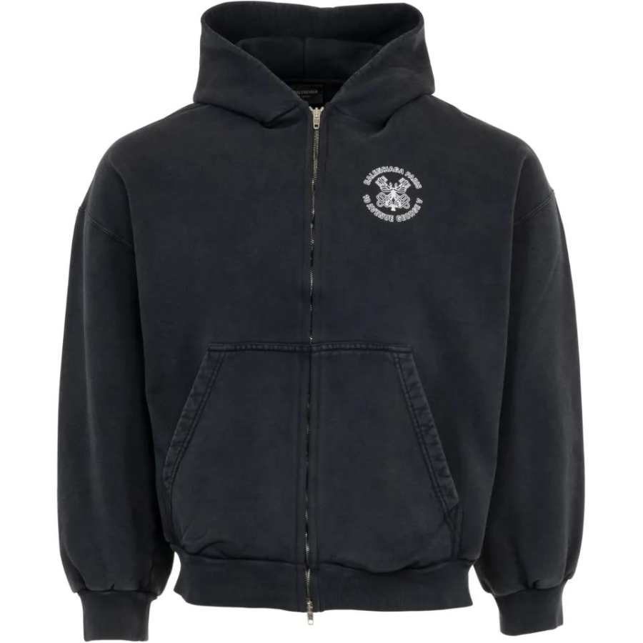 Balenciaga Paris Zip Front Hoodie