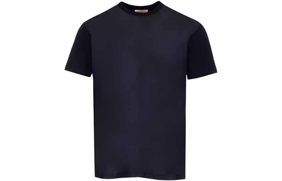 Valentino T Shirts Men's Black Crew Neck Moderate Straight Fit
