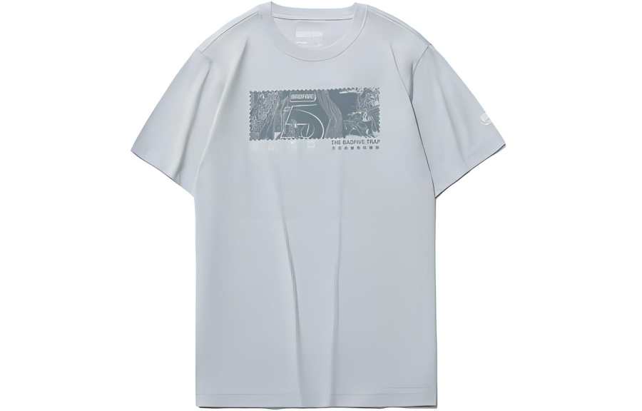 Li-Ning Li Ning Badfive T Shirt Men's Cloud Gray Blue