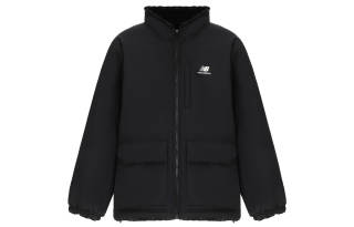 New Balance Jackets Unisex Black Stand Collar Moderate Workwear