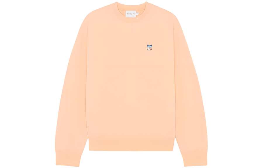 Maison Kitsune Sweatshirts Unisex Orange Crew Neck Moderate
