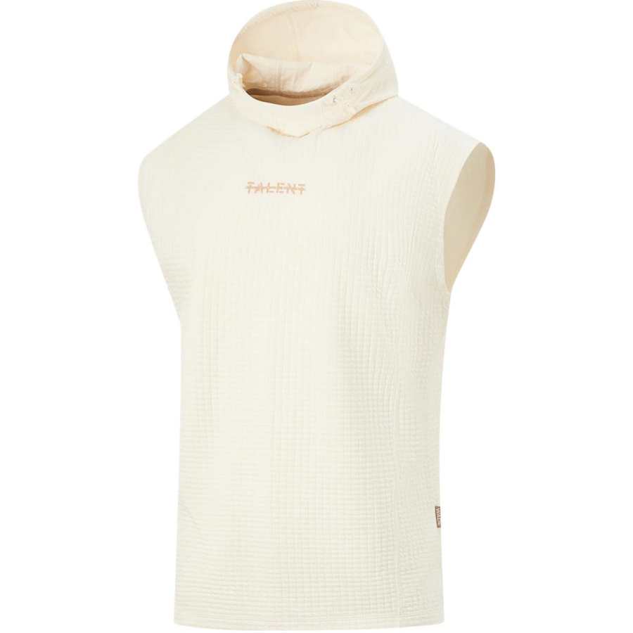 Li-Ning Li Ning Tank Tops Men's Ecru Hooded Moderate Hooded