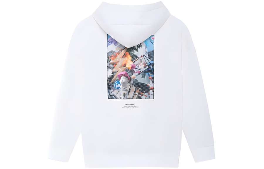 Li-Ning Li Ning Sweatshirts Unisex White Hooded Moderate Regular