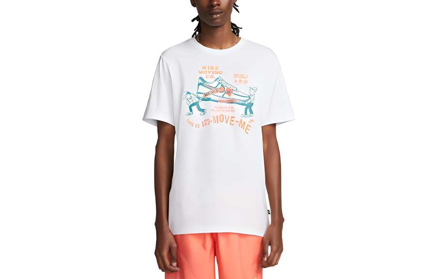 Nike Nike T Shirts Men's White Crew Neck Moderate Straight Fit