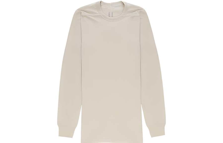 RICK OWENS T Shirts Men's Pearl White Crew Neck Moderate Straight Fit