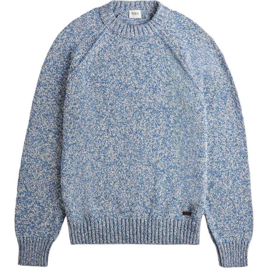 TOD'S Knitwear Men's Blue Crew Neck Moderate Other