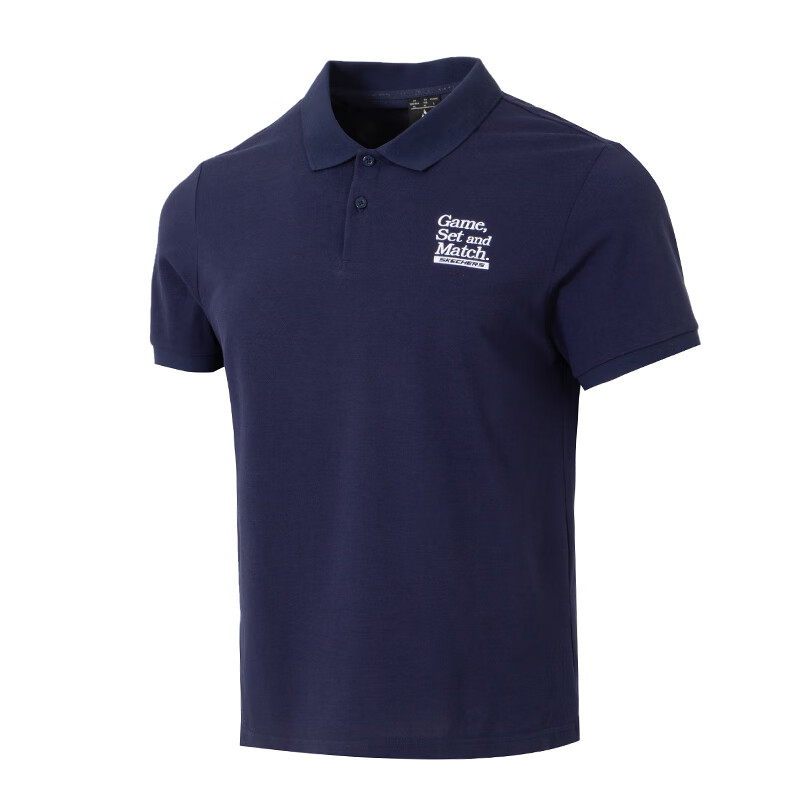Skechers Comfortable Sports Collection Polo Shirt Men's Marine Blue 00DU