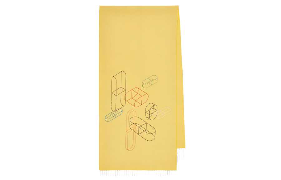 HERMES HERMES Knit Scarves Men's Yellow