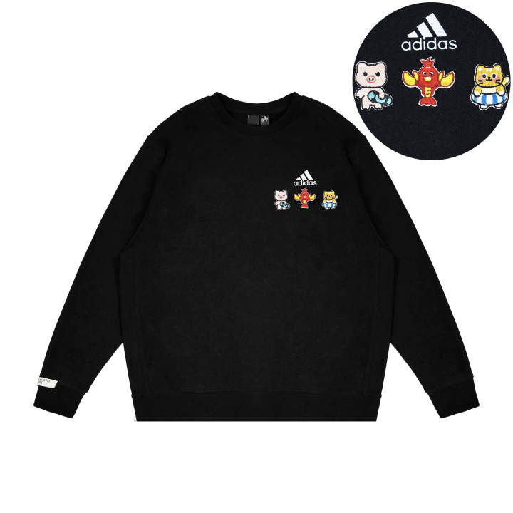 Adidas Adidas Sweatshirts Unisex Black Crew Neck Moderate Regular