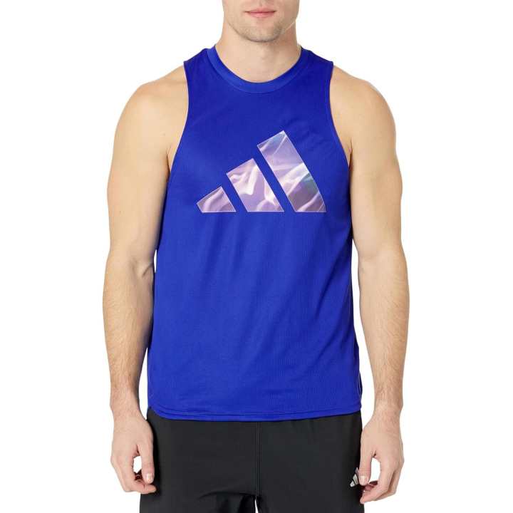Adidas Adidas Tank Tops Men's Blue Crew Neck Moderate Straight Fit