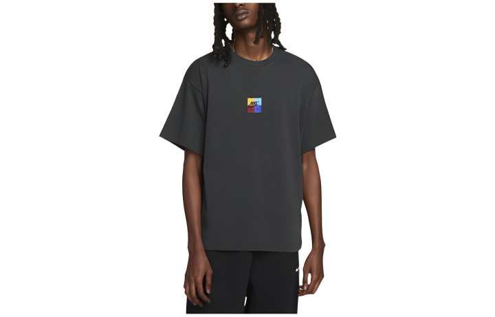 Nike Nike T Shirts Unisex Gray Black Crew Neck Moderate Straight Fit