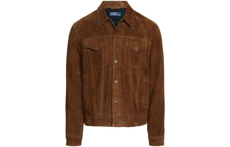 Polo Ralph Lauren FW22 Leather Jacket Men's Brown