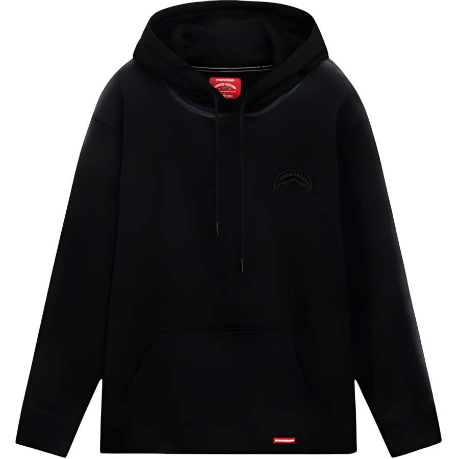 SPRAYGROUND SG Shark Thickened And Fleece Lined Hooded Skin Friendly Long Sleeved Sweatshirt Unisex WALL Black