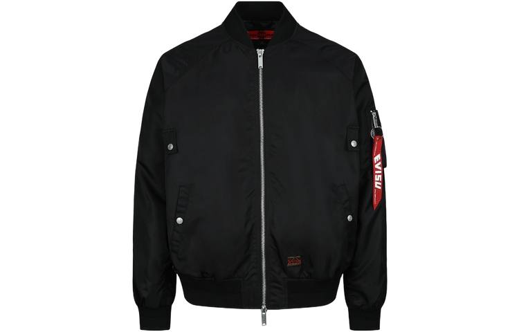 EVISU EVISU Jackets Men's Black Baseball Collar Moderate Other