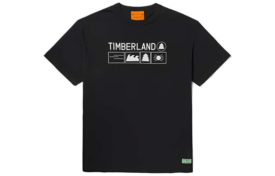 Timberland Future73 T Shirts Men's Black Crew Neck Moderate Straight Fit