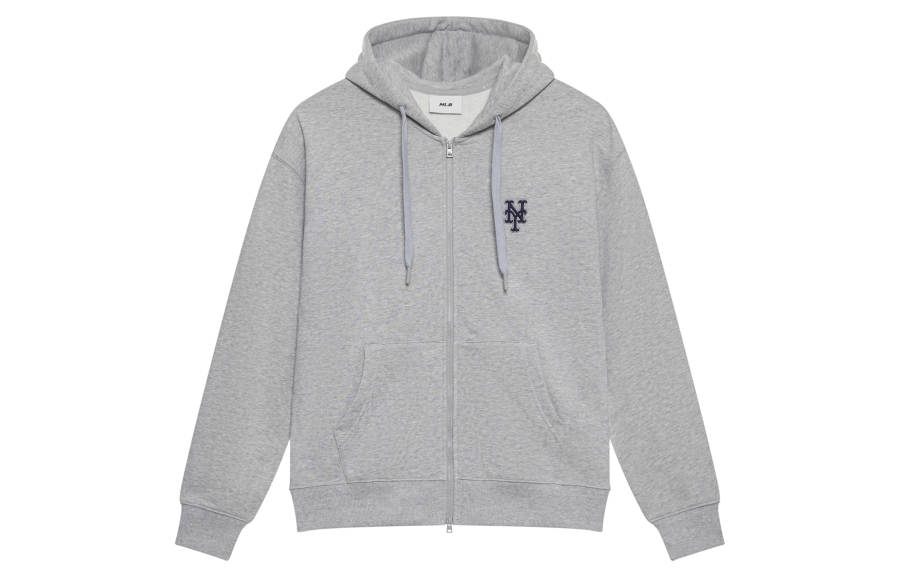 MLB MLB Basic Collection New York Mets 24FW Zip Closure Cardigan Sweatshirt Unisex Heather Gray