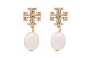 TORY BURCH Kira Pavé Pearl Drop Earrings