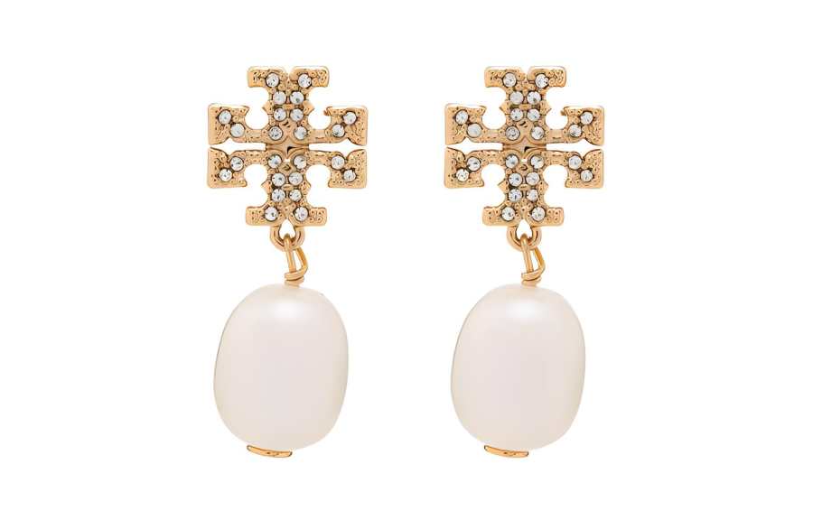 TORY BURCH TORY BURCH Kira Pavé Pearl Drop Earrings