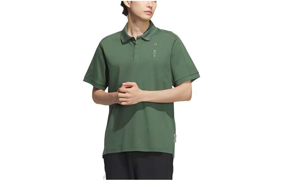 Adidas Adidas Wuji Series Polo Shirts Men's Oxidation Green Polo Collar Moderate Straight Fit