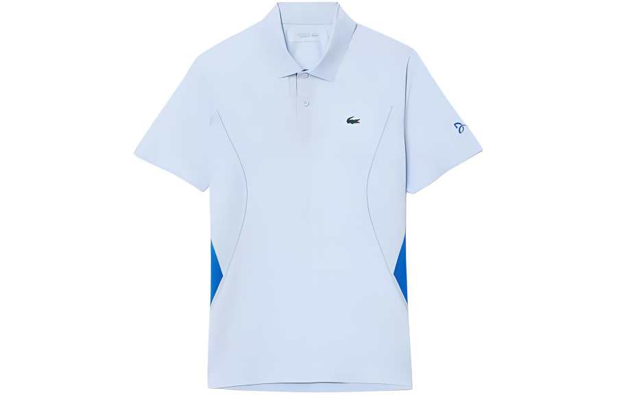 LACOSTE Djokovic Collaboration Polo Shirts Men's Phoenix Blue Polo Collar Moderate Straight Fit
