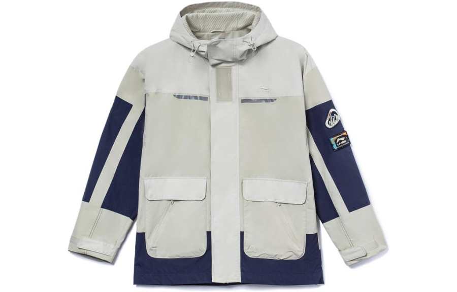 Li-Ning Li Ning Sports Fashion Collection Jackets Men's Beige Hooded Moderate Reversible