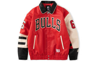 STARTER X NBA Jackets Men's Bull Red Lapel Moderate Pilot