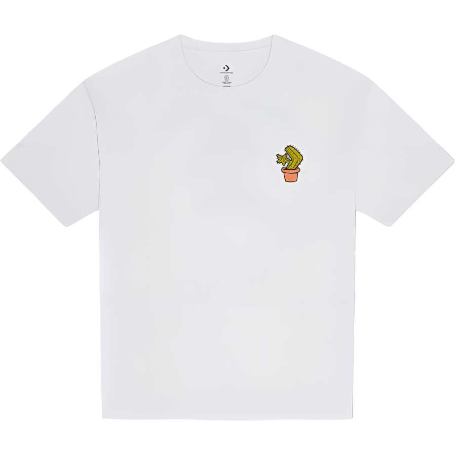 Converse Converse T Shirts Men's White Crew Neck Moderate